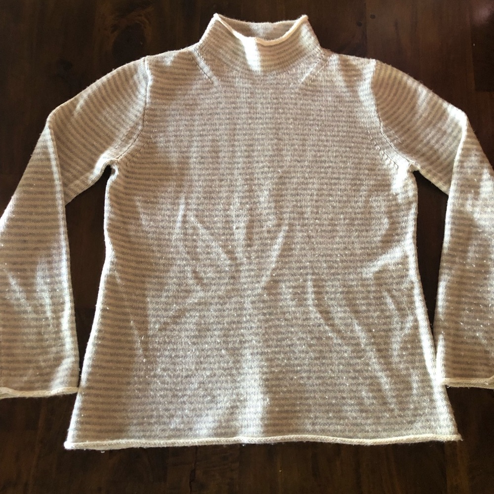 J. Crew Cream Striped Sweater